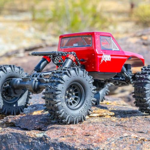 Redcat Racing Ascent-18 APEX, 1/18 Scale Brushless Electric Rock Crawler, Carbon Fiber, 4WD RC Car for Adults with 2.4GHz Radio System (Red) - color: Red