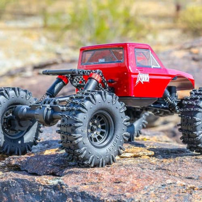 Redcat Racing Ascent-18 APEX, 1/18 Scale Brushless Electric Rock Crawler, Carbon Fiber, 4WD RC Car for Adults with 2.4GHz Radio System (Red) - color: Red