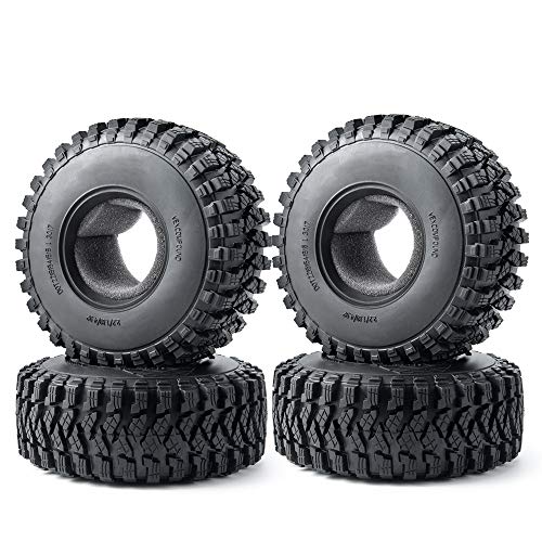 4pcs 2.2" Crawler Tires 125 * 50mm with Foam Insert for 1/10 RC Crawler Car Axial SCX10 TRX4 Wraith RBX10 RR10