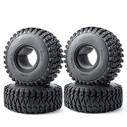 4pcs 2.2" Crawler Tires 125 * 50mm with Foam Insert for 1/10 RC Crawler Car Axial SCX10 TRX4 Wraith RBX10 RR10