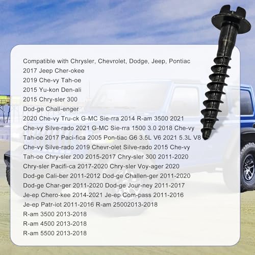 5PCS Air Box Screw, Steel Anti-Slip Air Box Housing Retaining Bolts, BAS01003 Screws, Replacement OEM# 11549031 6509605AA, Compatible with Dodge Pontiac (Black)