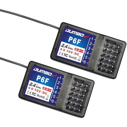 DUMBORC 2 PCS P6F 6CH 2.4GHz RC Receiver for DUMBORC X4 X5 X6 RC Car Boat - style: 2 Pcs P6F