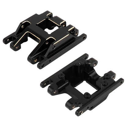 Carbon Fiber Chassis Kit Frame Girder with Brass Skid Plate for 1/18 RC Crawler TRX4M Bronco LCG Upgrade Part (with Skid Plate)