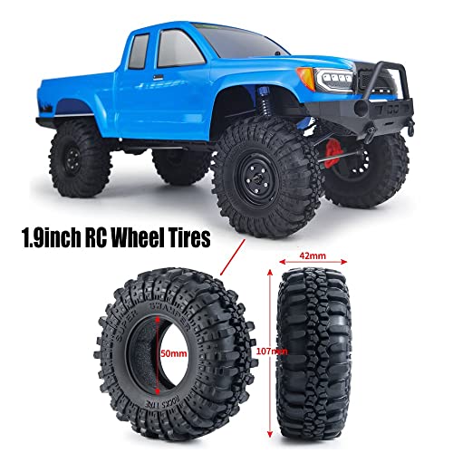 RCLIONS 4PCS 1.9inch RC Crawler Tires Rubber Wheel Tyre 110mm/4.3" with Foam Insert for 1/10th AXIAL SCX10,TRX4,SCX10 II,D90,D110