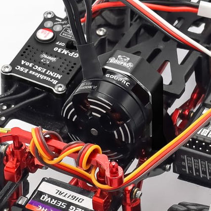 GOUPRC Upgarde 30A Brushless Esc & 2204 2400KV Brushless Outrunner Motor with Transmission for SCX24 RC Crawler Axial 1/24 RC Car Truck Black - color: Black