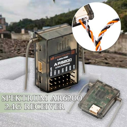 AR6200 DSM2 Receiver Satellite 6 Channel 2.4GHz Receiver Remote RC Receiver for Spektrum Spek Generic DX6i DSM2 Accessory