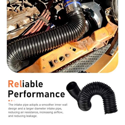 Car Air Intake Pipe, 2.4" Retractable Anti-leak Duct Hose to 39.3 ", Flexible Waterproof Cold Air Turbo Conduction Hose, Universal Modified Accessory for Cars SUVs Trucks (Black) - color: Black #2.4 "