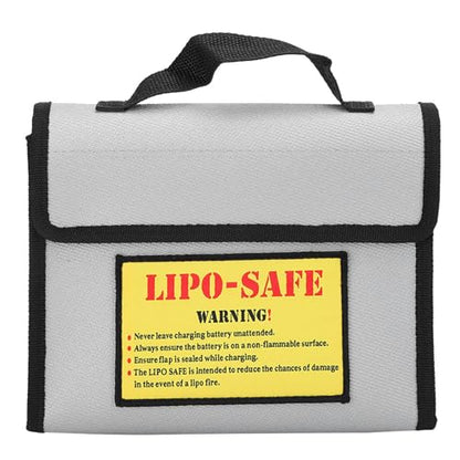 Sorandy Battery Fireproof Bag for Charging and St Orage | Double Layer Fireproof, Silicone Fiberglass, Flame Retard Bag for Drone Hobbyists, 8.9x7.1x1.8 Inches