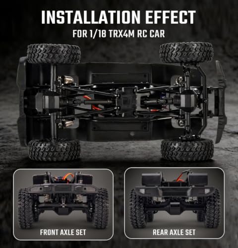 Trx4m Front and Rear Axles for 1/18 RC Upgrade Parts with Servo Mount & Links