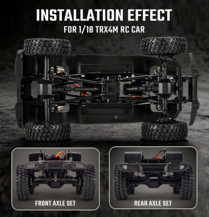 Trx4m Front and Rear Axles for 1/18 RC Upgrade Parts with Servo Mount & Links
