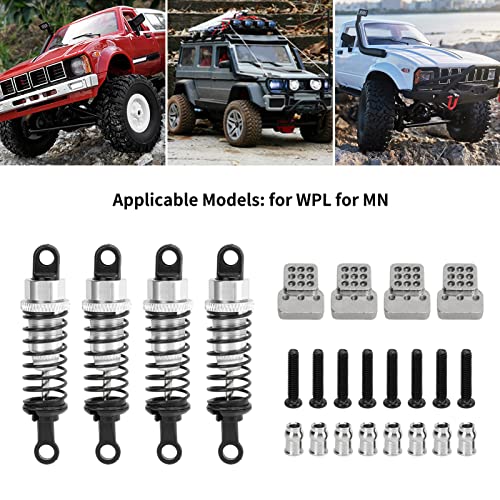4Pcs RC Shock Absorbers, 64mm Aluminum Alloy Shock Absorber Oil Damper Adjustable Remote Control with Shock Mount Silver - size: Silver