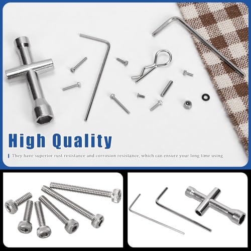 Glarks 294pcs M1.4 x 4/5/6/8/10/12MM Universal RC Screw Kit, RC Cars Trucks Crawler Parts Hardware Fasteners, RC Screw Hardware Fasteners for Axial SCX24 1/24 RC Crawler Truck Deadbolt C10 Jeep Betty