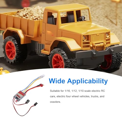 Dpofirs Electronic Speed Controller 60A Brushed ESC | T Plug Design for RC Car Boat Truck Crawler Fits 540 550 380 370 Motors