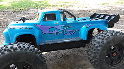 RC car Truck - Tribal Flames - 10pc Body Decal kit - Universal for Arrma Losi HPI Axial Traxxas Redcat Tekno 1/10 1/8 Scale Rock Crawler Stickers (Purple/Blue) - color: Purple/Blue