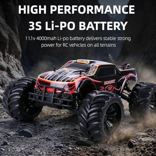 JLBRACINGRC 1/10 Brushless RC Cars for Adults, 80+ KPH, 4WD RC Trucks |120A ESC Monster Trucks, All-Terrain Off-Road Big Remote Control Car,IPX7 Waterproof Hobby RC Cars Gift