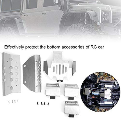Tbest RC Skid Plate Set, Durable Chassis Armor Protection Axle Guard Kit 6Pcs Brass for Off-Road Racing RC Hobbyists Daily Upgrades