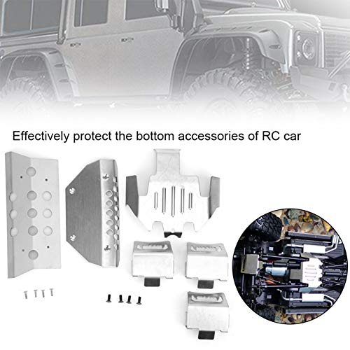 Tbest RC Skid Plate Set, Durable Chassis Armor Protection Axle Guard Kit 6Pcs Brass for Off-Road Racing RC Hobbyists Daily Upgrades