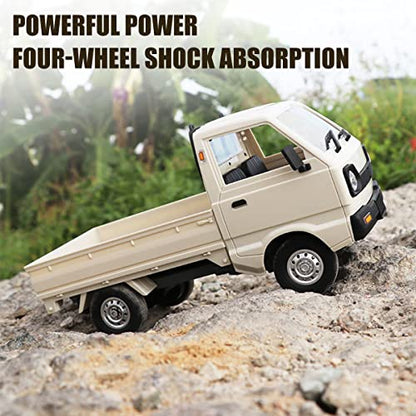 Mostop WPL D12 RC Drift Car Crawler, 2.4Ghz Remote Control Car Drifting Crawler with 2 Batteries, 1:10 Off Road Climbing Vehicle Pickup Truck, Hobby RC Truck Toys for Kids Boys Adults