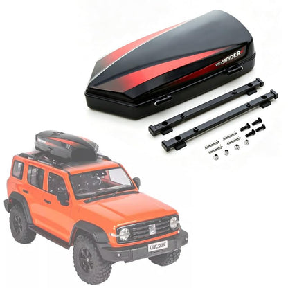 RC Plastic Roof Trunk Luggage Rack Box, Car Shell Body Upgrade for 1/10 or 1/12 Proportion Traxxas TRX4 TRX6 Axial SCX10 90046 G63 VP VS4 RC Crawler (Black) - color: Black