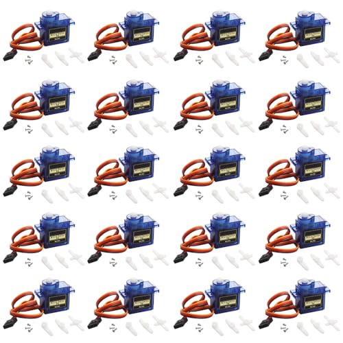 20Pcs SG90 9g Micro Servos Motor Kit for Arduino Projects,RC Car Robot Helicopter Airplane Controls Boat, Mini Servo Applications - color: 20 Pcs