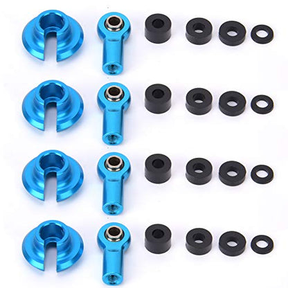 CNC Precision Machined Link Rod End Ball Joint Set for 1/10 ECX 2WD RC Car, Durable Accessories (Blue ECX1038B)