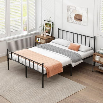DIIYIV Cal King Metal Bed Frame,Steel Slat Support,Noise Free,Easy Assembly | Cal King Size Bed,Mattress Foundation,Underbed Storage,No Box Spring Needed - size: California King
