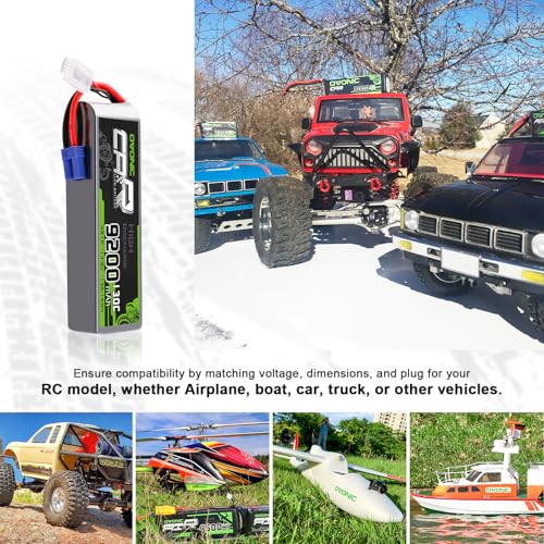 OVONIC 4S LiPo Battery 9200mAh 14.8V 130C RC Battery with EC5 Connector (2 Pack)