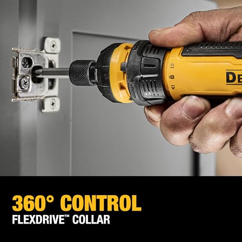 DEWALT Cordless Screwdriver, 4V USB Rechargeable Electric Screwdriver with 12 pcs Screwdriver Bit Set, LED Light, FLEXDRIVE Control, Compact, Ergonomic (DWHT66719)