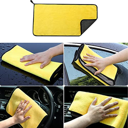 BMLEI Car Wash Brush with Long Handle, Chenille Microfiber Car Wash Kit | 15°Curved, Car Cleaning Brush with Extension Pole, Scratch-free,Exterior Car Wash Mop for Washing Roof Truck SUV Boat - color: 5pcs Yellow Mop Washing Set