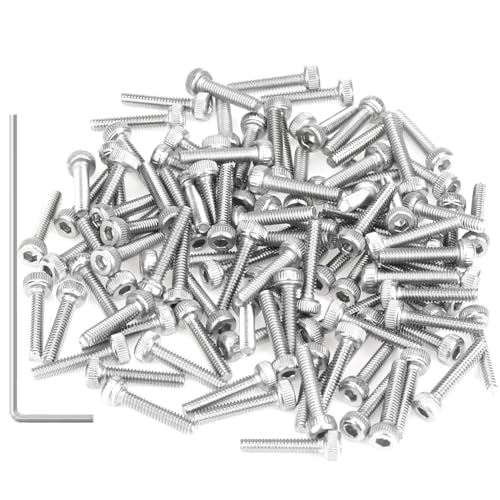 105 Pieces M2.5 x 10mm Socket Head Cap Screws, Thread Pitch 0.45mm, Sutemribor M2.5 Screws, 304 Stainless Steel, Fully Threaded, Silver - size: M2.5 x 10mm, style: Socket Head