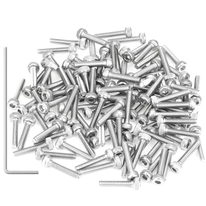 105 Pieces M2.5 x 10mm Socket Head Cap Screws, Thread Pitch 0.45mm, Sutemribor M2.5 Screws, 304 Stainless Steel, Fully Threaded, Silver - size: M2.5 x 10mm, style: Socket Head