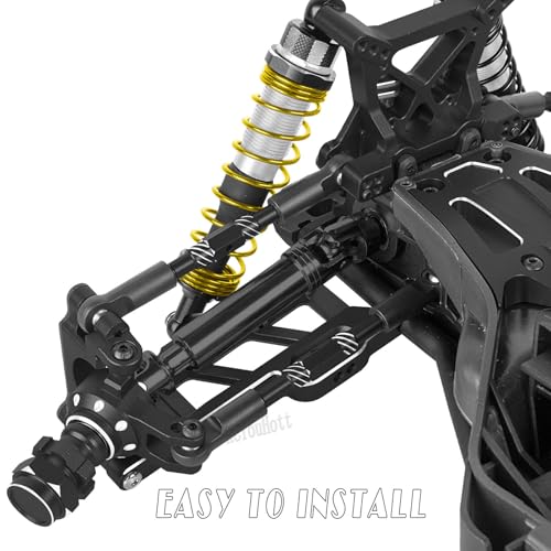 RC Aluminum Turnbuckles Camber Links Upgrades Part for 1/10 Slash/Rustler/Stampede/Hoss,1/8 Jato 4X4 4WD VXL,Turnbuckles Camber Links Hops Up,Black (#9027#9028#9029) - color: Black-(for 1/10）