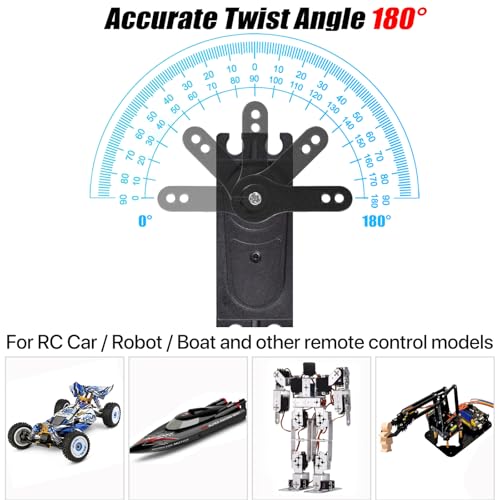 1/10 RC Crawler Servo 40KG Brushless High Torque Servo 8.4V HV Metal Gear Digital Waterproof Servo for 1/8 1/10 1/12 Scale RC Crawler Truck Cars Buggy Robotic, 180 Degree RC Steering Servo