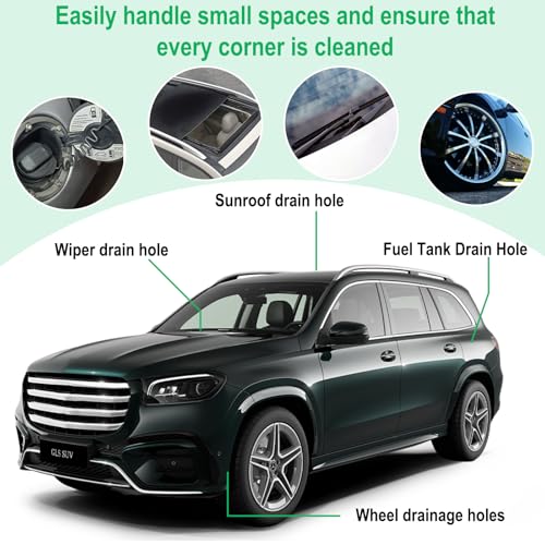 Auto Sunroof Drain Cleaning Tool, 120 Inch Flexible Tube Cleaning Brush | with Pipe Cleaning Brush, Injector Hose, and Injector Soft Drain Brush, Car Sunroof Cleaner for Drains, Sewers, Windshields - size: 120 Inch kits