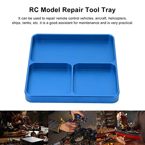 Magnetic Tool Organizer, Strong Magnet Aluminum Alloy Screw Tray for Organizing Small Parts for RC Car Repair, Helicopter Maintenance, Ship Modeling and DIY Builders