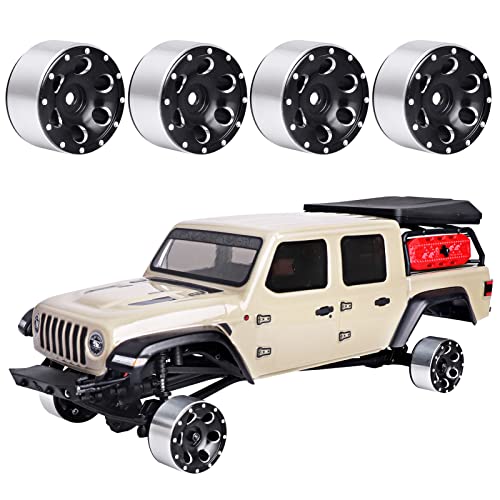 1.0 Beadlock Wheels 1" Micro Wheel Rims for All 1/24 Scale Axial SCX24 RC Crawler Car Upgrades Accessories
