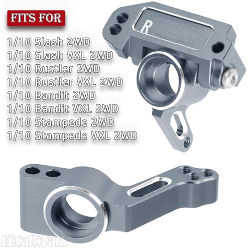 Aluminum Steering Blocks,C-Hubs Caster Block,Rear Stub Axle Carriers w/Bearings Upgrades Part for 1/10 Slash 2WD (VXL)/Rustler 2WD (VXL)/Stampede 2WD (VXL)/Bandit 2WD (VXL),Titanium - color: Titanium - (Steering Blocks)