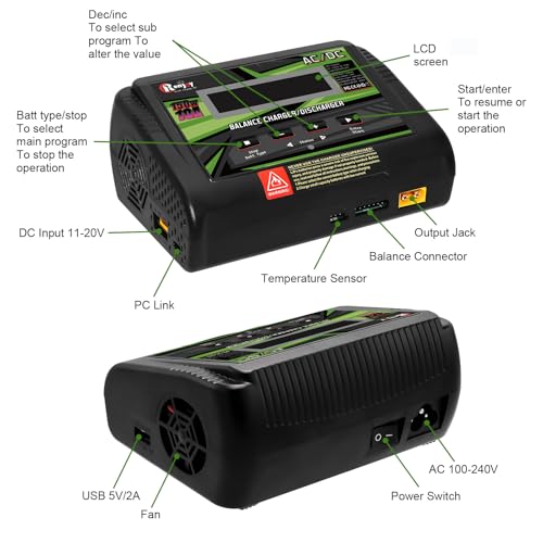 Lipo Battery Charger, 1S-6S RC Car Charger 150W Lipo Charger 10A Balance Charger Fast Charge Discharge Smart Charger for LiPo/Li-ion/Life Battery(1-6s) NiMH/NiCd (1-15s) RC Battery Charger