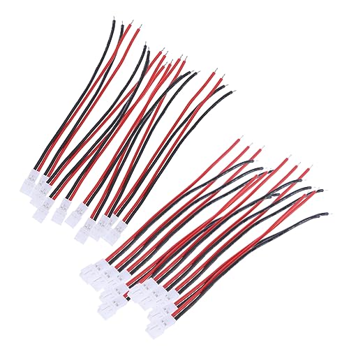 INOOMP 20Pcs Ultra Soft Silicone Battery Connector Wires with Male and Female Adapters High Temperature Resistant Power Cables for Rc Boat Car and Aircraft Connections
