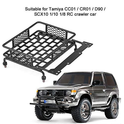 VGEBY RC Roof Rack, Black Steel Luggage Tray Roof Rack for 1/10 RC Crawler Car, Universal Fit, Compatible with CC01 / CR01 / D90 / SCX10, Lightweight and Solid