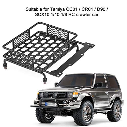 RC Roof Rack Luggage, Steel RC Luggage Carrier Tray Roof Rack Model Vehicle Parts Accessories for 1/10 RC Crawler Car (S) - size: Small