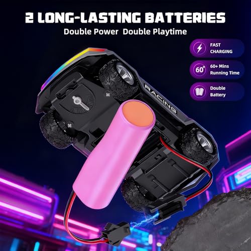 Remote Control Car, 1:24 Scale Pick-up RC Truck, 2WD High Speed All Terrain Off-Road Vehicle with Lights & Load Space, 2.4GHz Off-Road Vehicles Kids Gifts for Boys/Girls Age 3+