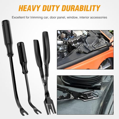 GOOACC 330Pcs Trim Removal Tool, Auto Push Pin Bumper Retainer Clip Set Fastener Terminal Remover Tool Adhesive Cable Clips Kit Car Panel Radio Removal Auto Clip Pliers, Black - color: Black
