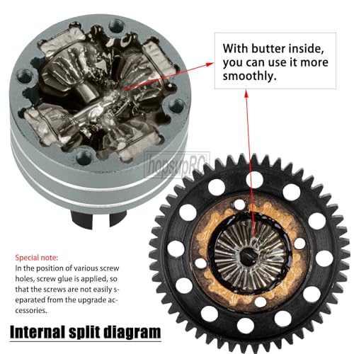 46T Upgrades Part Differential Slipper for 1/8 Outcast/Kraton/Notorious 6s BLX,1/7 Mojave/Felony 6s BLX,#45 Steel Spur Gear Slipper Clutch Diff Gear Hops Up.Titanium - color: Titanium(46t)
