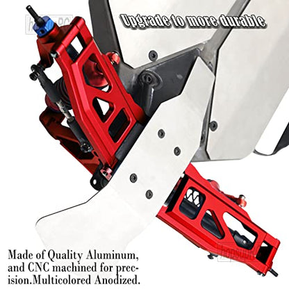 Upgrades Part for 1/10 Rustler/Stampede/Slash VXL 4X4,Big Bore RC Shocks&Steel Drive Shaft CVD&A Arm&Caster Block,Steering Blocks,Rear Stub Axle Carriers&Steering Bellcranks&Hex Hub,Red - color: Red/(6 Piece Set)