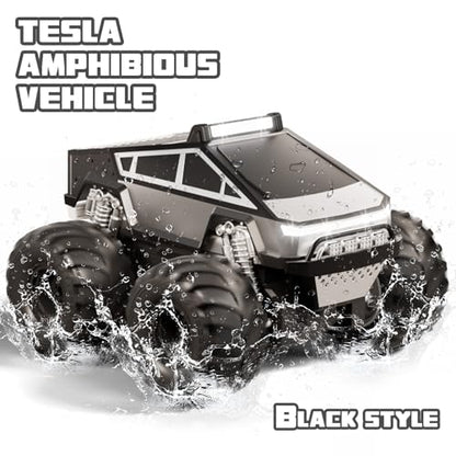 Amphibious Remote Control Car, 1:18 RC Off-Road Monster Truck Toys for Boys,4WD All Terrain Off-Road Pickup, 2.4 GHz RC Vehicles, Waterproof RC Trucks, Christmas Birthday Gifts for Boy Girl (Grey) - color: Grey
