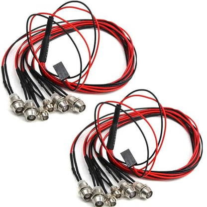 2 Sets RC 6 LED Light Kit Accessories RC Headlights/Taillight Kit for 1/10 Crawler Car Axial SCX10 D90 D110 TRX4 TRX6 Redcat Upgrades Parts - color: Gray