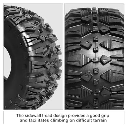 2.2 Crawler Tires with Foam Inserts fit1/10 Scale Rock Crawler Car, Height 5.31 inch (135mm) Compatible with Traxxas TRX4 Axial SCX10 II III Redcat Gen 8