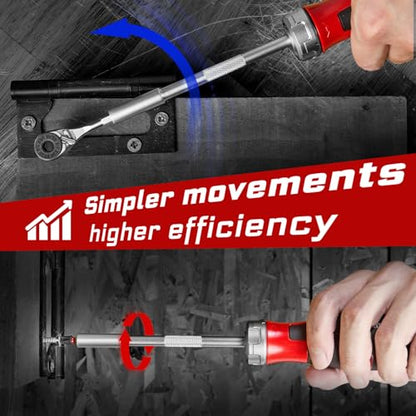 19 Pieces Ratcheting Screwdriver Set and Socket Wrench Set, Mini Rachet Wrench, Rachet Screwdriver Handle and Nut Driver with 12 Pcs Impact Screwdriver Bit, Hand Tools Set for Repair DIY - style: RM019-US