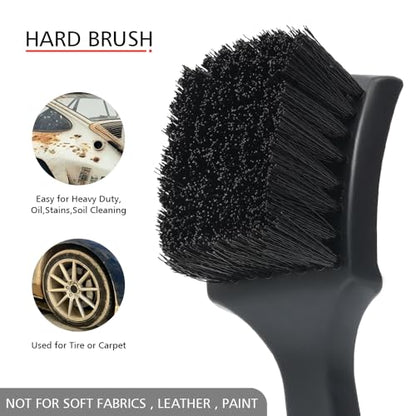 9pcs Detailing Brush Set,Interior Cleaning Brush,Steel Wire & Tire Brush Automotive Cleaning Brush Kit,for Cleaning Engine, Body Exterior Surface, Carpet, Truck, SUV, RV, Motorcycle